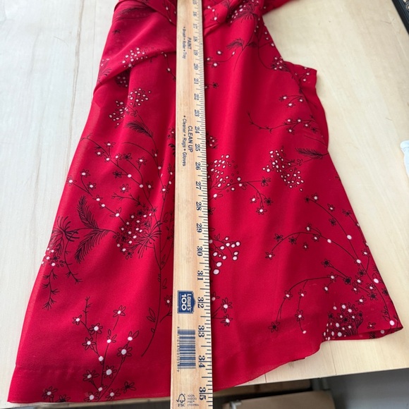 Madewell Red Longsleeve Floral Pattern Mini Dress - Picture 9 of 11